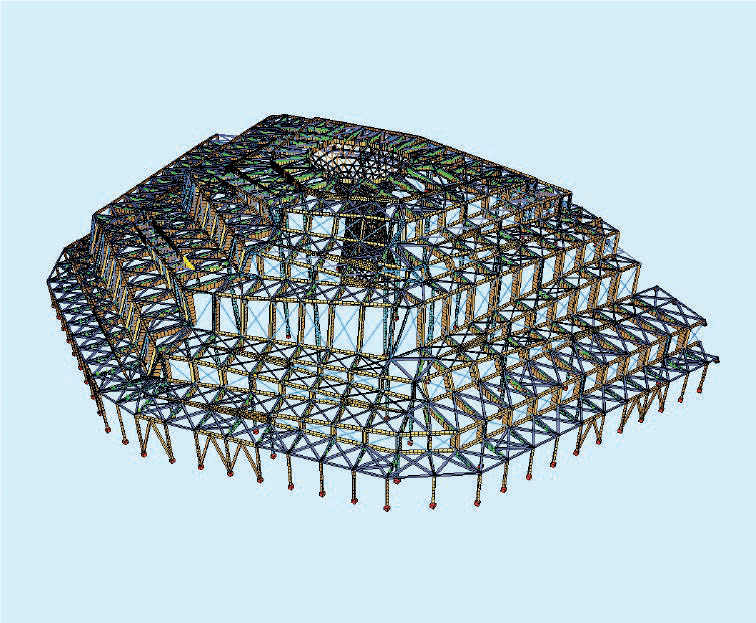 Fig. 7 Three dimensional modelization with SOFiSTiK